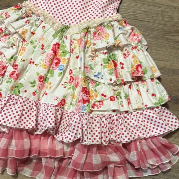 Arabella Rose Designs Girls Floral Polka Dot Ruffle Tiered Sundress Size 3T EUC - Picture 4 of 6